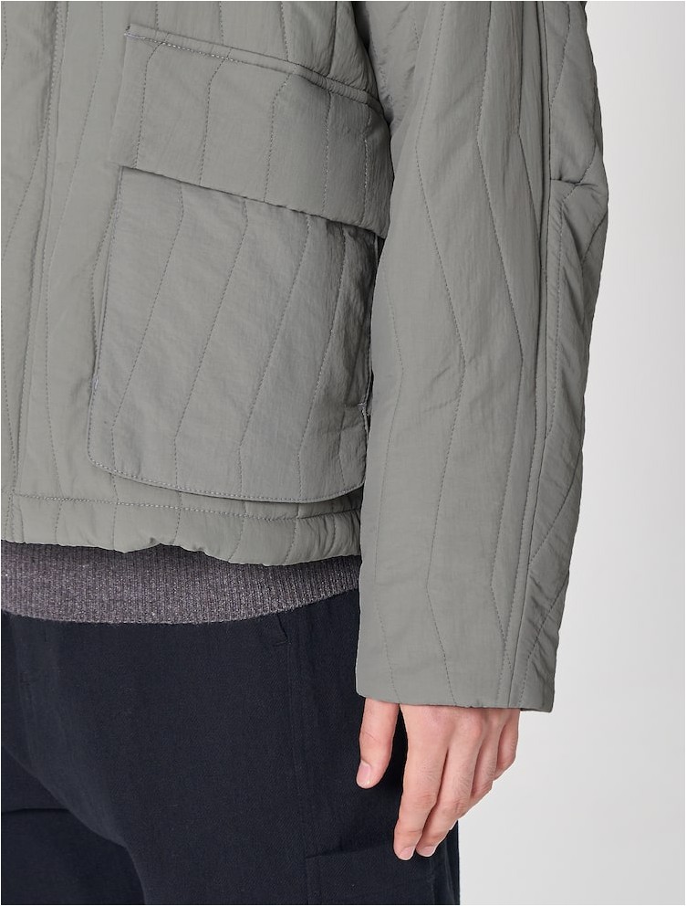 8seconds Fur Collar Quilting Short Padding Gray | Puffer for