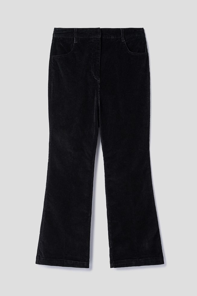 8seconds Vertical Corduroy Pants Black | Straight for Women | KOODING