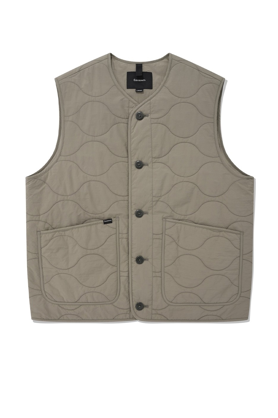 Unisex Short Quilting Vest Beige