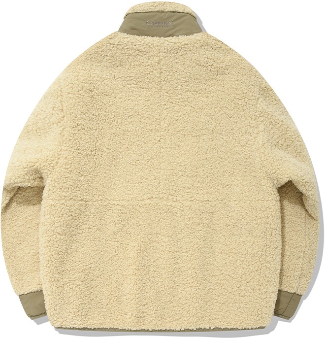 Covernat Unisex Yeti Fleeced Zipup Jacket Ivory | Fur & Faux