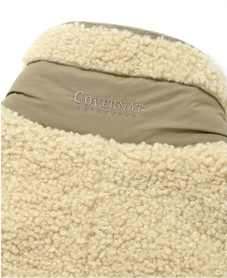 フリースジャケット COVERNAT Yeti fleece warm-up jacket ivory CO2103JK10IV Covernat Unisex Yeti Fleeced Zipup Jacket Ivory | Fur & Faux