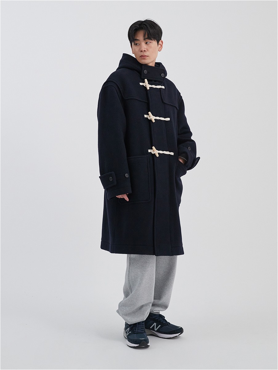 Covernat Unisex Wool Duffle Coat Navy | Coats for Women | KOODING