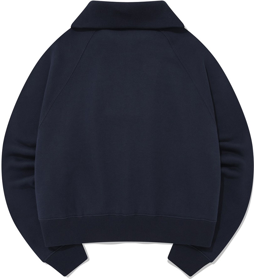 【COVERNAT】DAMAGED HALF ZIP-UP SWEATSHIRT/追跡付 Covernat Unisex Half Zipup Sweatshirt Navy | Sweatshirts