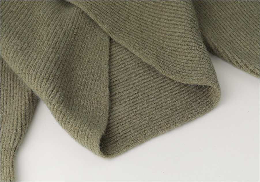 TWEE Edit Ribbed Wool Wrap Knit | V-Neck for Women | KOODING