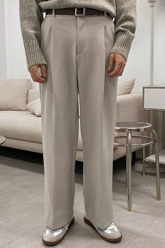 Reno Wool Pintuck Wide Slacks