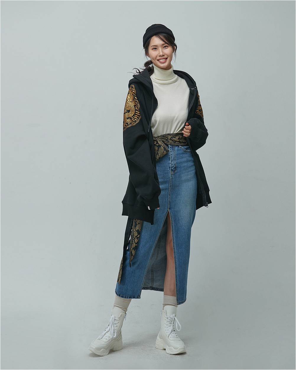 LEESLE Unisex Hanbok King Hoodie Zipup | Tops & Jeogori for