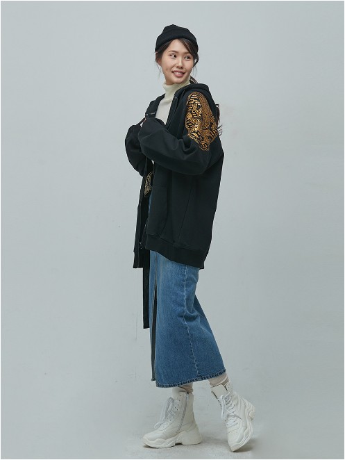 LEESLE Unisex Hanbok King Hoodie Zipup | Tops & Jeogori for