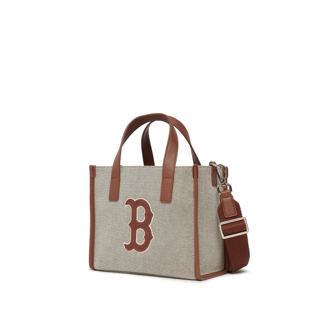 MLB Boston Red Sox Monotive Canvas Tote Bag Light Brown BNWT