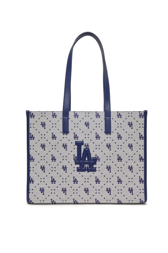 MLB Big Dia Monogram Jacquard Large Tote Bag LA Dodgers Navy, Totes for  Women