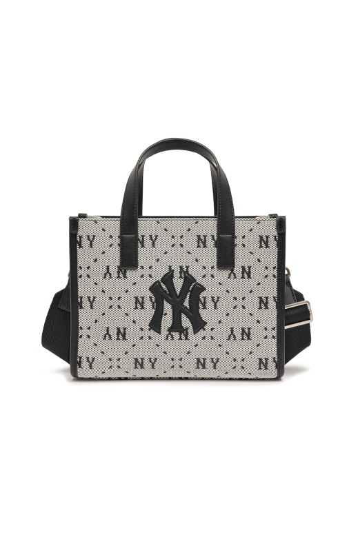 Promo MLB NY Yankees Monogram Jacquard Mini Cross Bag White/Black