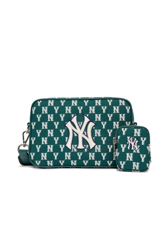 MLB Classic Monogram Jacquard Cross Bag NY Yankees Green