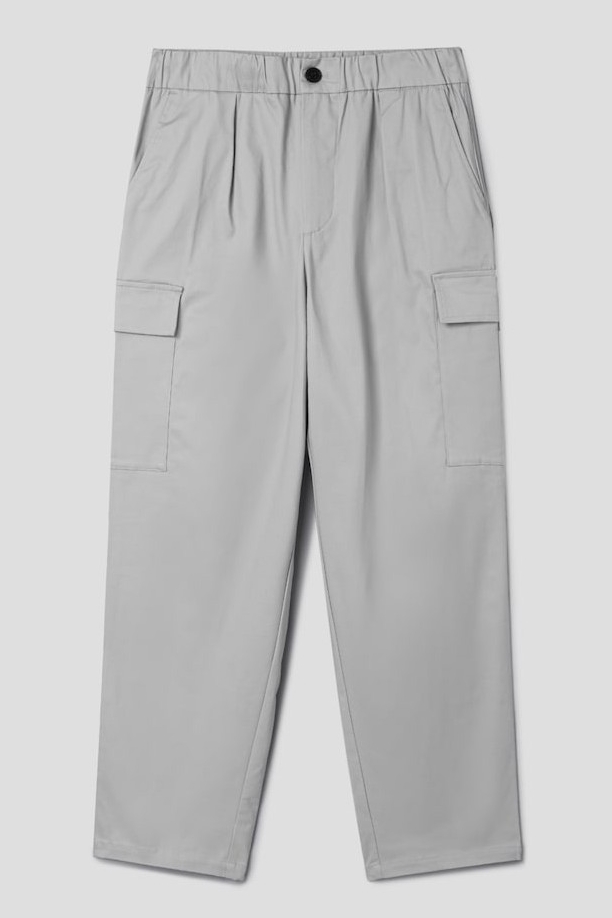 8seconds Cotton Semi Wide Fit Elastic Cargo Pants Light Gray