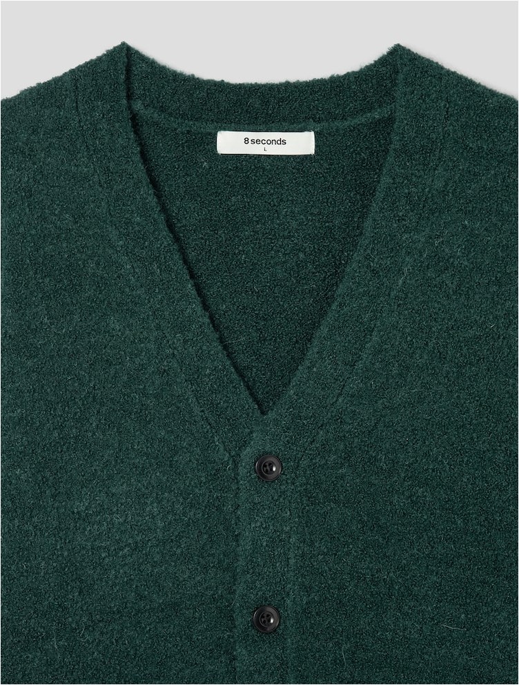 8seconds Hairy Boucle Cardigan Green | Cardigans for Men