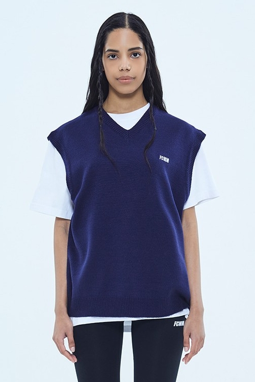 Unisex Club Team Knit Vest Navy