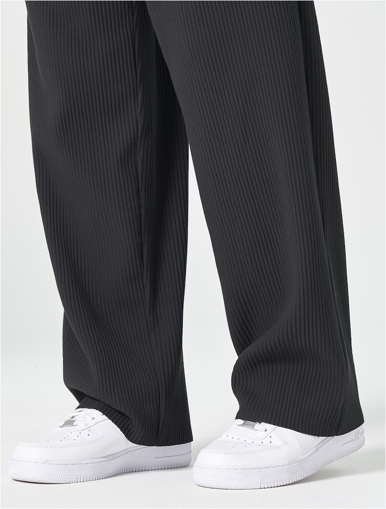 8seconds Pleats Fabric Semi Wide Pants Ash | Joggers & Sweatpants 