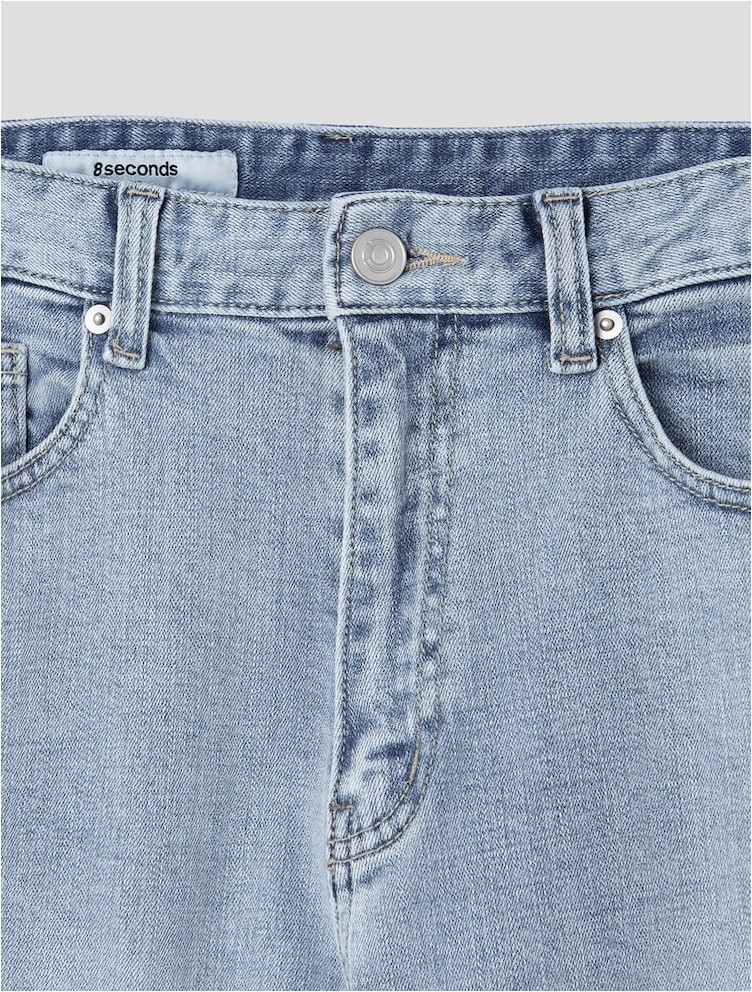 8seconds Crease Boot Cut Denim Pants Sky Blue | Straight for