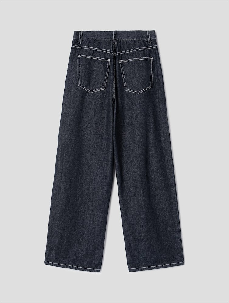 8seconds Two Tucks Crease Wide Denim Pants Navy | Wide for