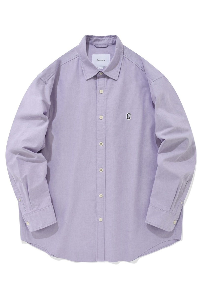 Unisex C Logo Oxford Shirt Purple