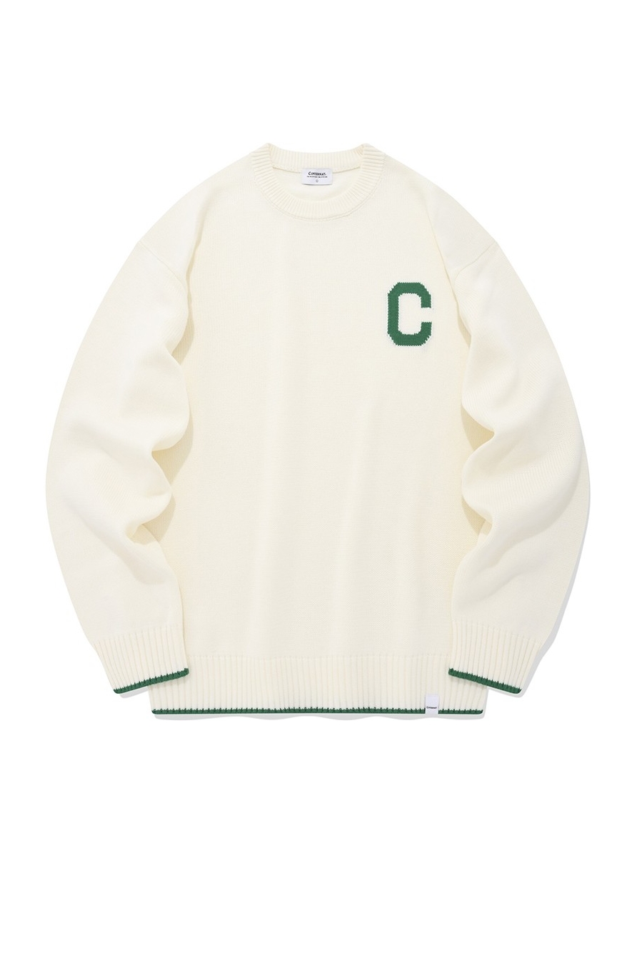 Unisex C Logo Crew Neck Knit Ivory