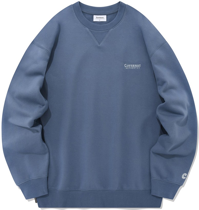 ★23SS★【COVERNAT】★Comfort Logo Varsity Sweatshir.t★ Covernat Unisex Small Authentic Logo Sweatshirt Blue