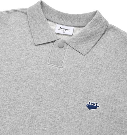 [COVERNAT]★Whale Raised Sweatshirt Covernat Unisex Whale Logo Collar Swetashirt Navy