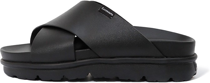 Covernat Unisex Cross Strap Slide Black | Slippers for Women