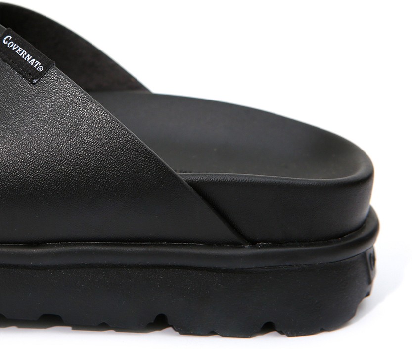 Covernat Unisex Cross Strap Slide Black | Slippers for Women