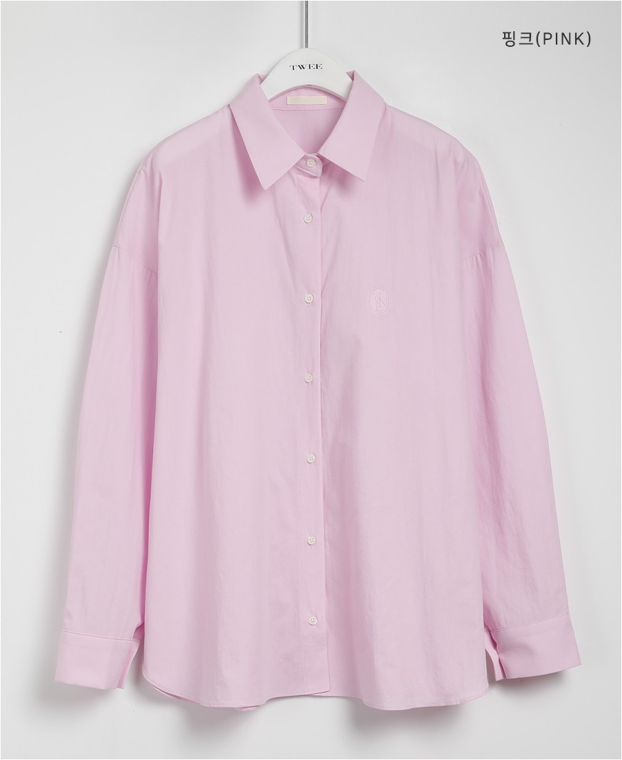 TWEE V Print Loose Fit Cotton Shirt | Collared Shirts for