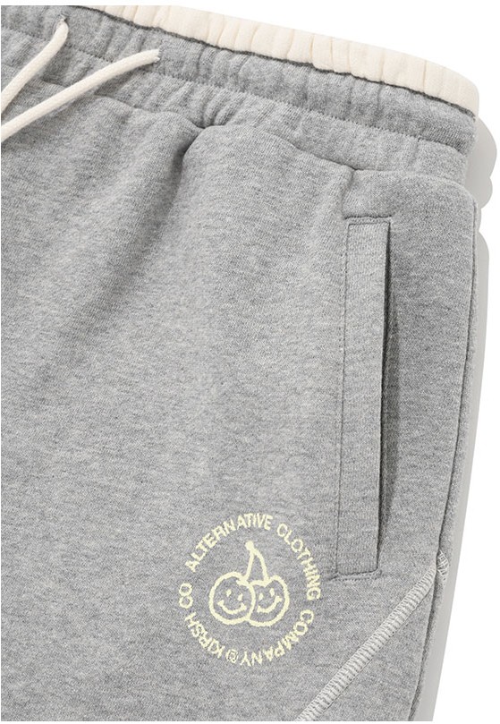 KIRSH Doodle Cherry Planet Explorer Short Skirt Melange Gray
