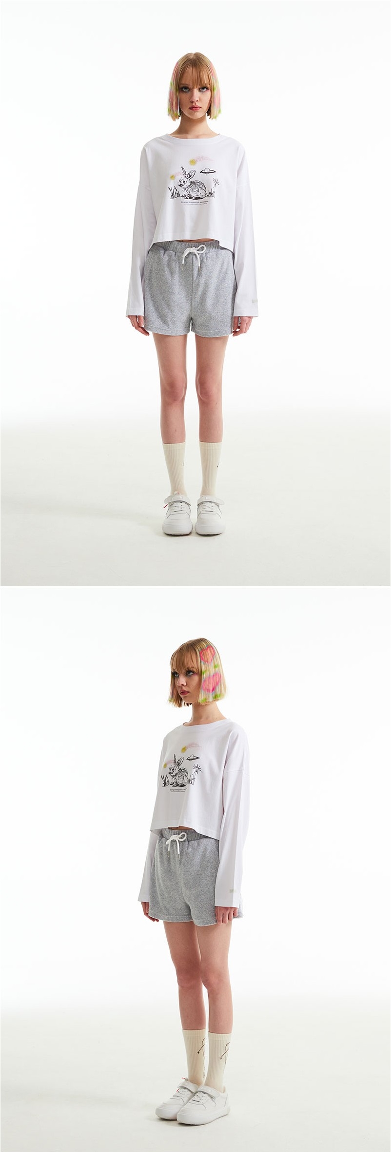 [ KIRSH ]★CHERRY SHORT TERRY PANTS KIRSH Cherry Short Terry Pants Melange Gray | Shorts for