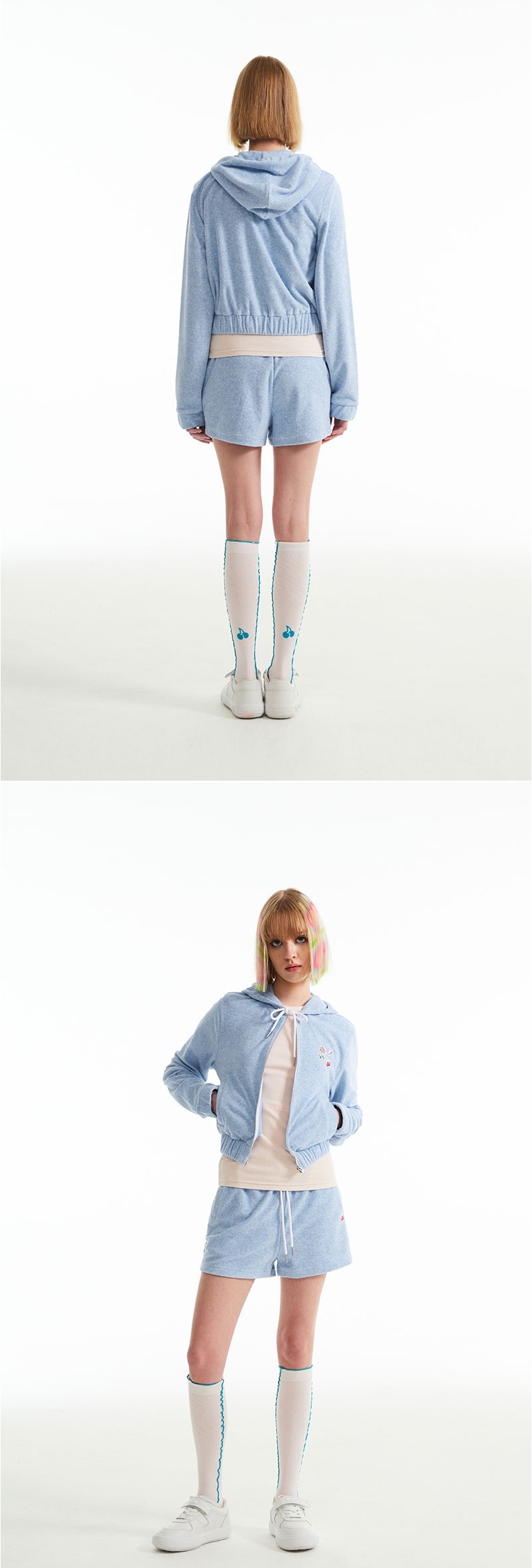 [ KIRSH ]★CHERRY SHORT TERRY PANTS KIRSH Cherry Short Terry Pants Melange Gray | Shorts for