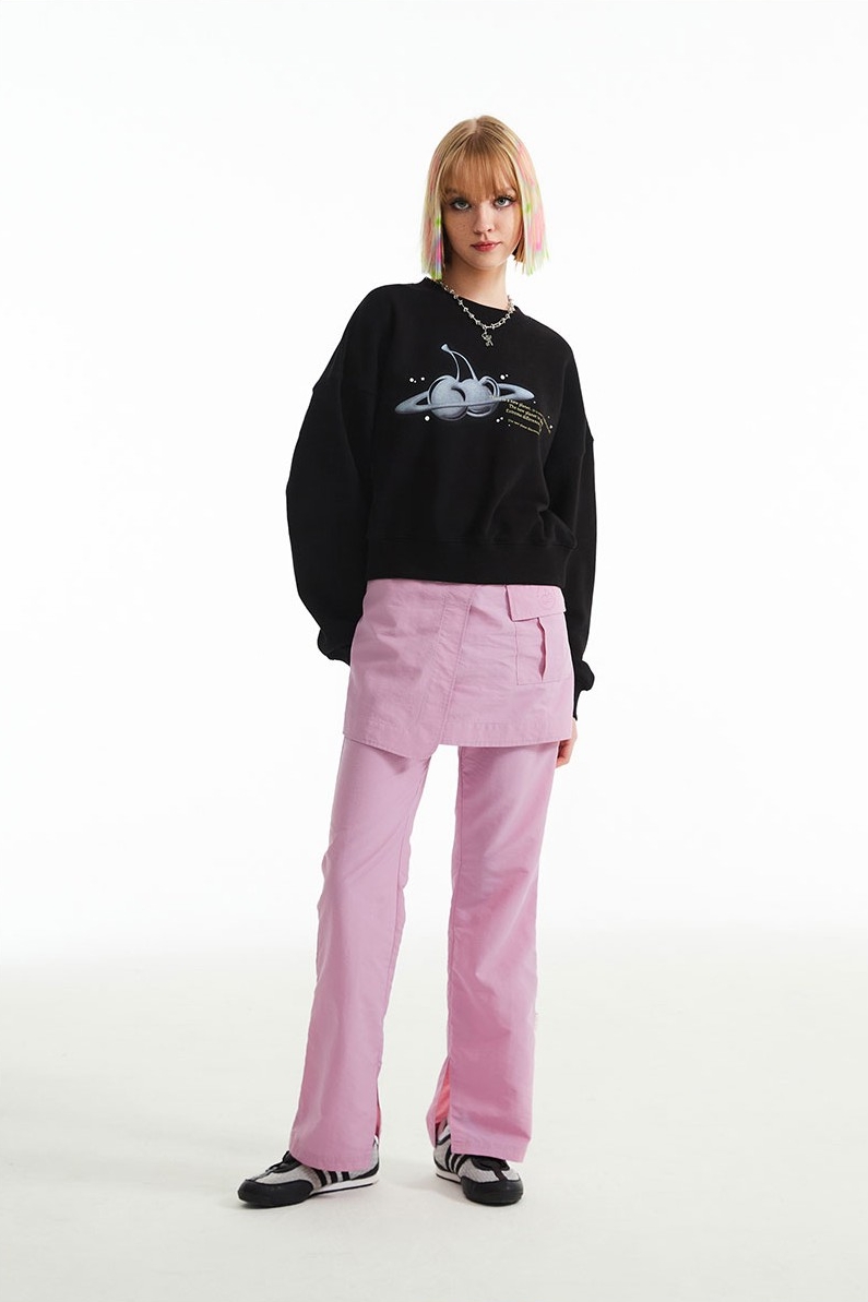 [ KIRSH ]★DOODLE CHERRY SKIRT PANTS KIRSH Doodle Cherry Skirt Pants Pink | Skorts for Women