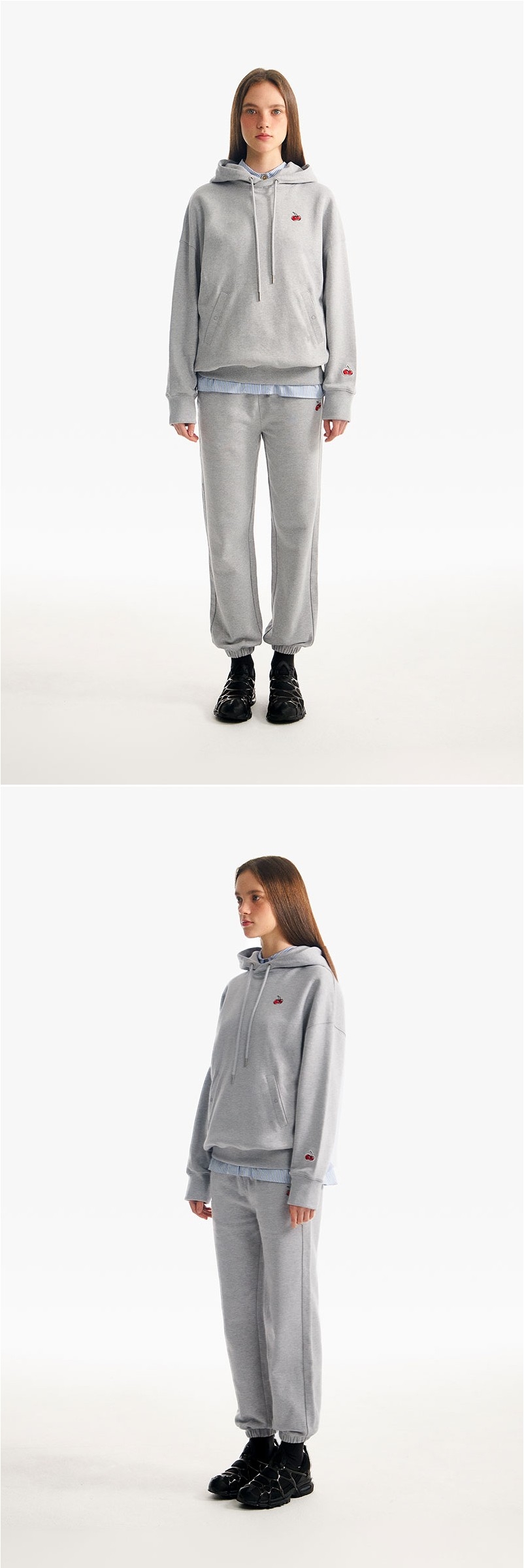 KIRSH Small Cherry Jogger Pants Melange Gray | Joggers