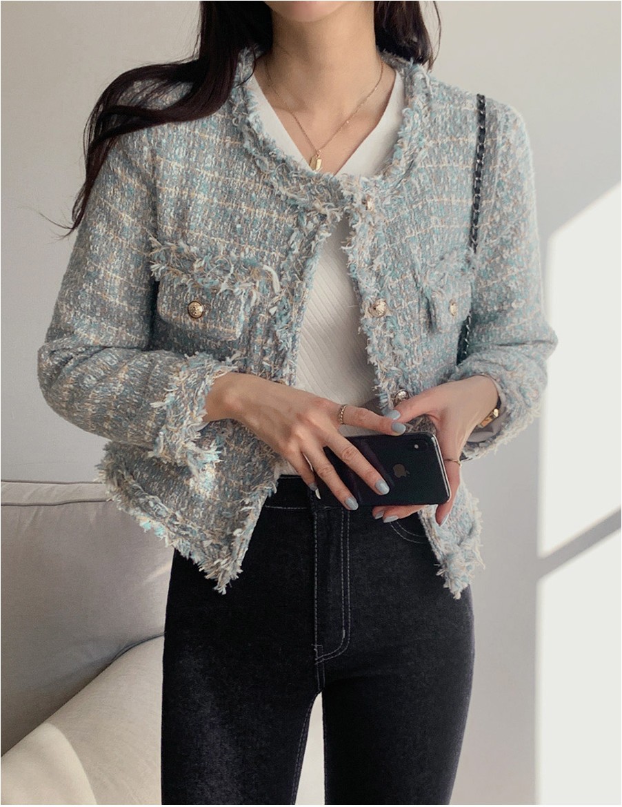 ounce 韓国 marlene tweed jacket - テーラードジャケット