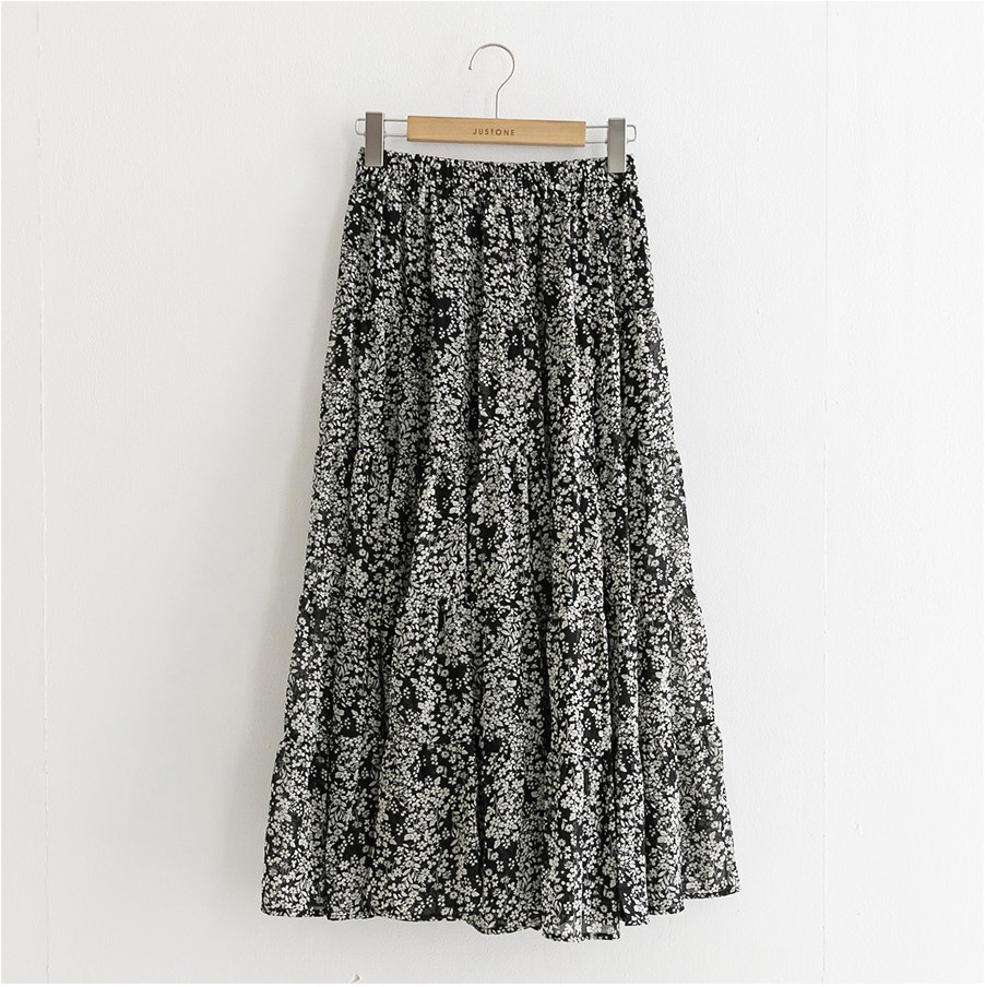 JUSTONE Felt Chiffon Flower Can Skirt | Maxi for Women | KOODING