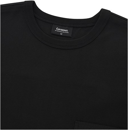 Tシャツ・カットソー COVERNAT Woven Mix T-Shirt Black Covernat Unisex Woven Mix Tee Shirt Black | Crewneck for Men