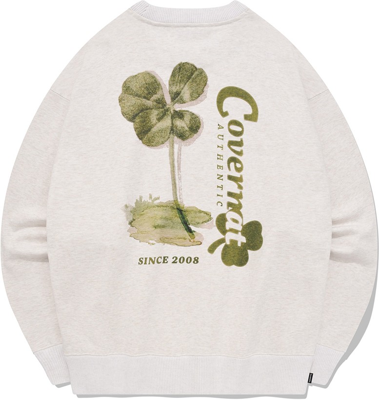 Covernat Unisex Clover Sweatshirt Oatmeal | Sweatshirts