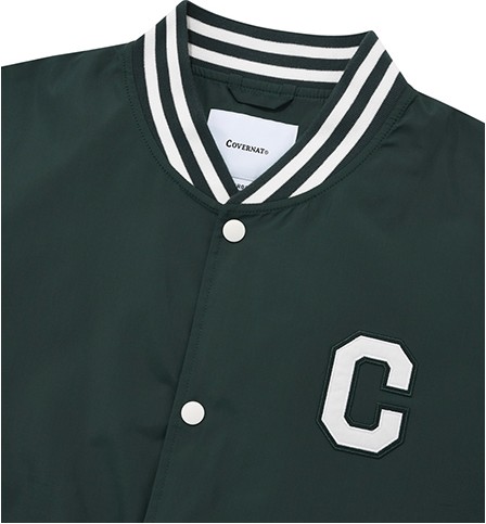 Covernat Unisex C Logo Varsity Jacket Green | Jackets for Women