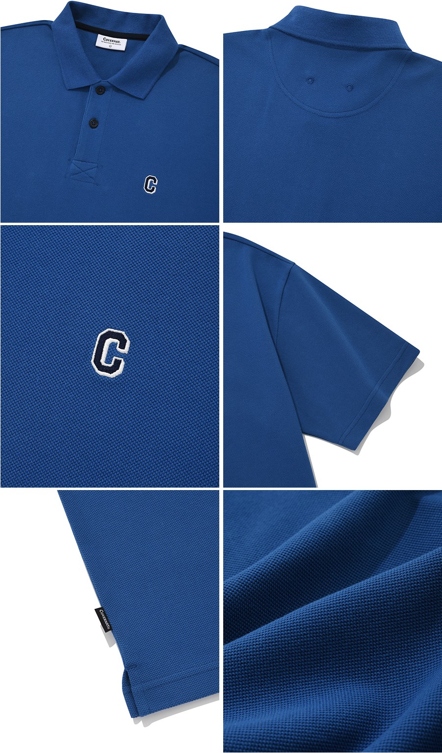 Covernat Unisex C Logo Collar Tee Shirt Blue | Basic Tees