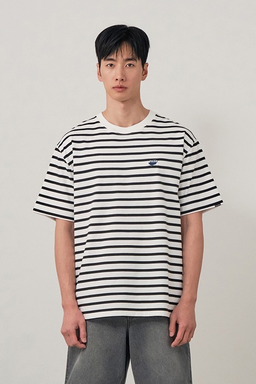 Covernat Unisex Stripes Tee Shirt White | Striped for Women