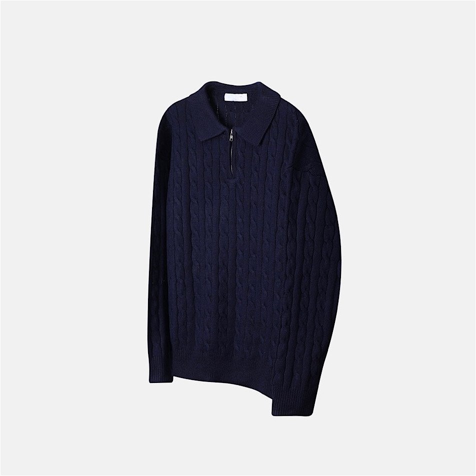 BoTT / HALF-ZIP DRIVERS KNIT / OLIVE | Sophomore