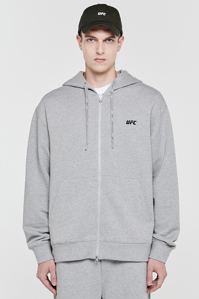 【UFC】 Essential Relax Fit Hoodie grey ★正規品 ★追跡可 UFC Sport Unisex Essential Realx Fit Hoodie Zipup Melange