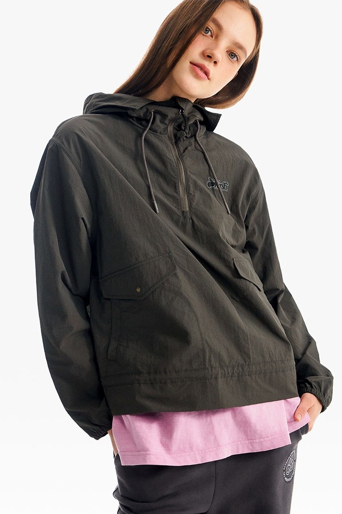 [ KIRSH ]★DOODLE CHERRY HOODIE WOVEN ANORAK KIRSH Doodle Cherry Hoodie Woven Anorak Yellow | Sweatshirts