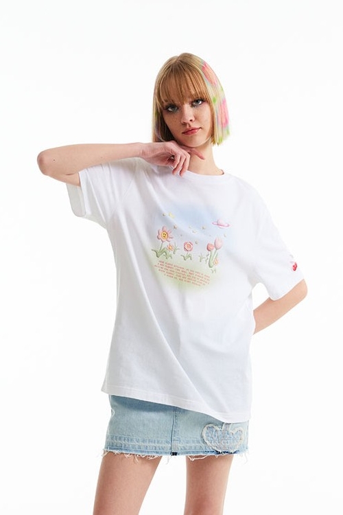 ★2023SS新作★KIRSH★CHERRY PLANT POINT T-SHIRT KIRSH Cherry Plant Point Tee Shirt Blue | Graphic Tees for
