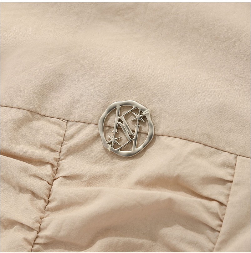 KIRSH Collection Shirring Short Sleeve Shirt Beige | Collared