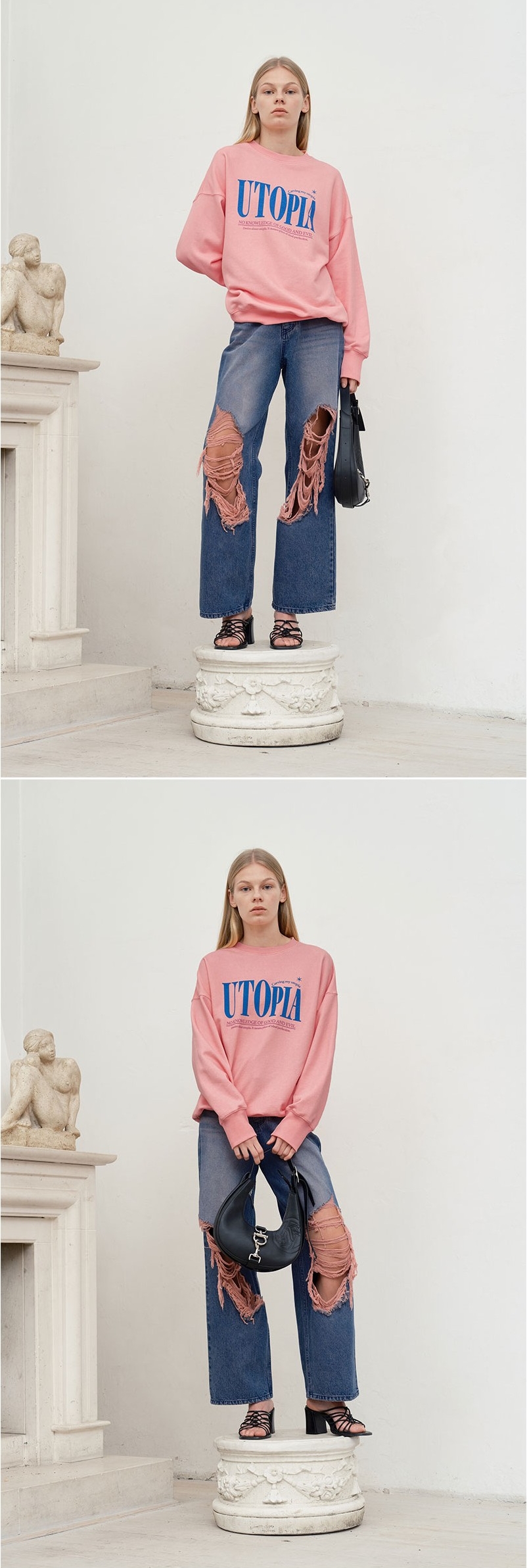 ★KIRSH★ Collection Utopia Wording Sweatshirt Salmon KIRSH Collection Utopia Wording Sweatshirt Salmon