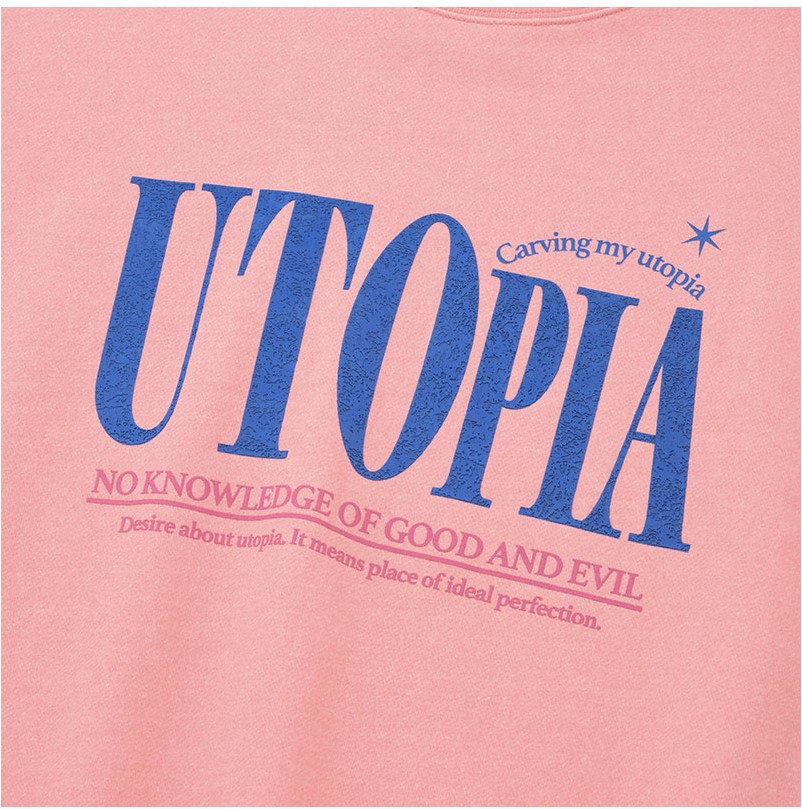 ★KIRSH★ Collection Utopia Wording Sweatshirt Salmon KIRSH Collection Utopia Wording Sweatshirt Salmon