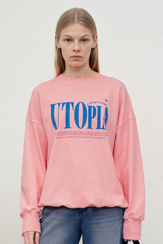 KIRSH Collection Utopia Wording Sweatshirt Salmon