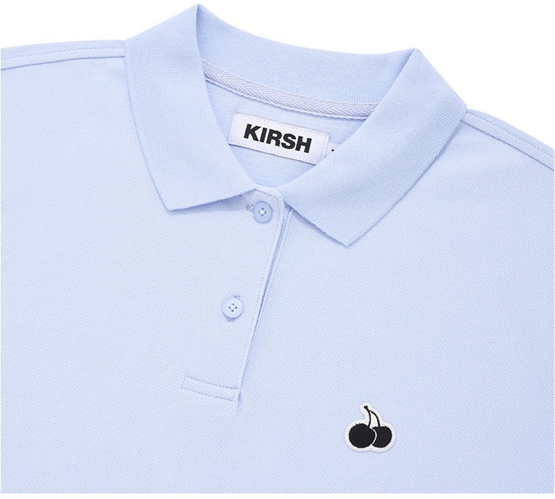 KIRSH Mono Cherry Crop Pique Sky | Cropped for Women | KOODING