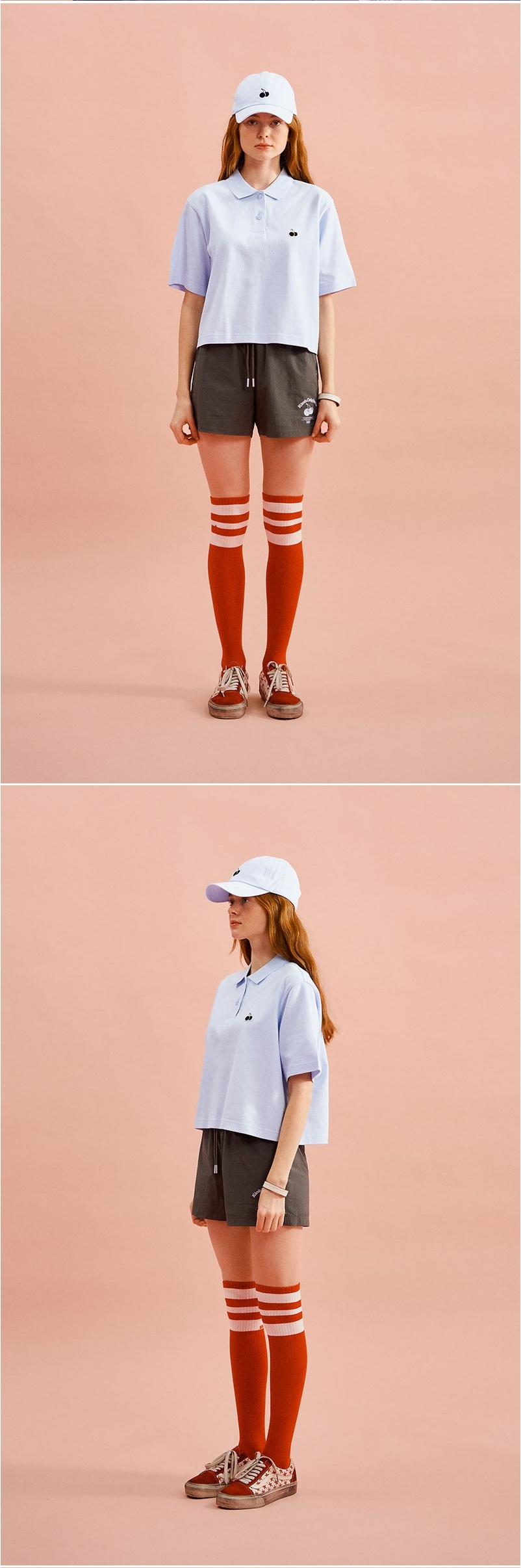 ☆韓国の人気☆【KIRSH】☆MONO CHERRY PADDING SHIR.T☆ KIRSH Mono Cherry Crop Pique Sky | Cropped for Women | KOODING